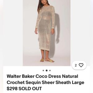 Walter Baker | Dresses | Walter Baker Natural Crochet Sequin Dress |  Poshmark